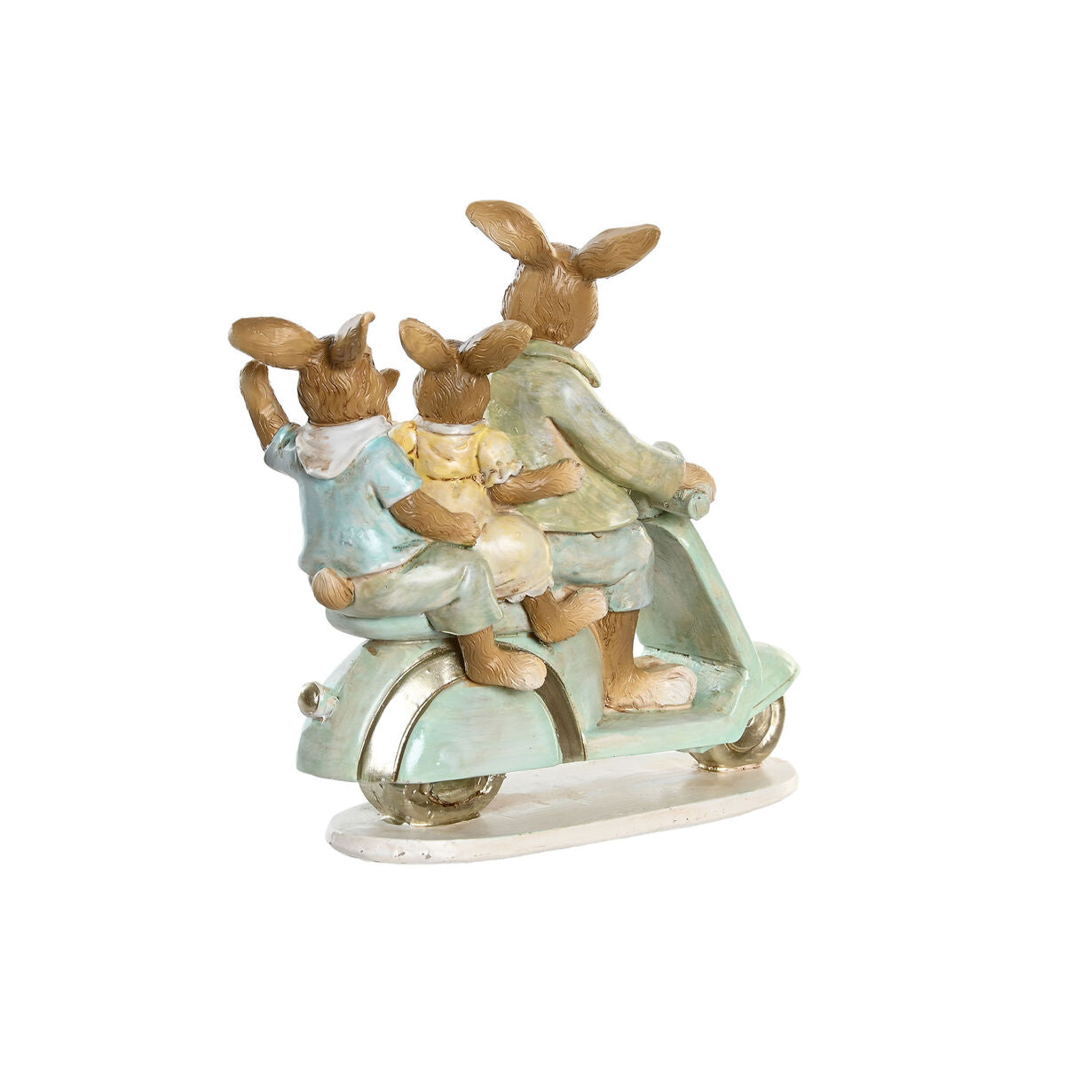 Figurine Décorative DKD Home Decor 17 x 7 x 15,5 cm Rose Lapin Vert (2 Unités)