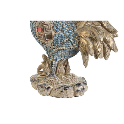 Figurine Décorative DKD Home Decor 14,3 x 7,5 x 20 cm Bleu Turquoise Coq Décapé (2 Unités)