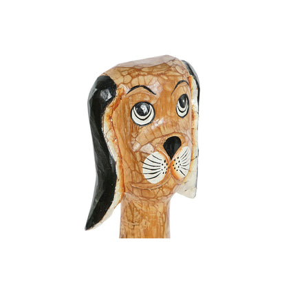 Figurine Décorative DKD Home Decor Blanc Marron Chien Tropical 80 cm 16 x 9 x 100 cm