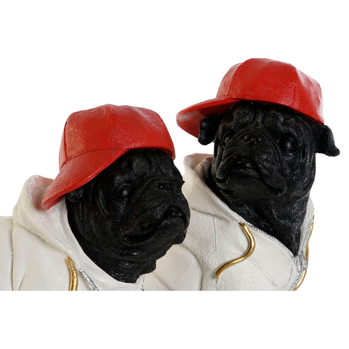 Figurine Décorative Home ESPRIT Blanc Noir Rouge Chien 25 x 12 x 21 cm (2 Unités)