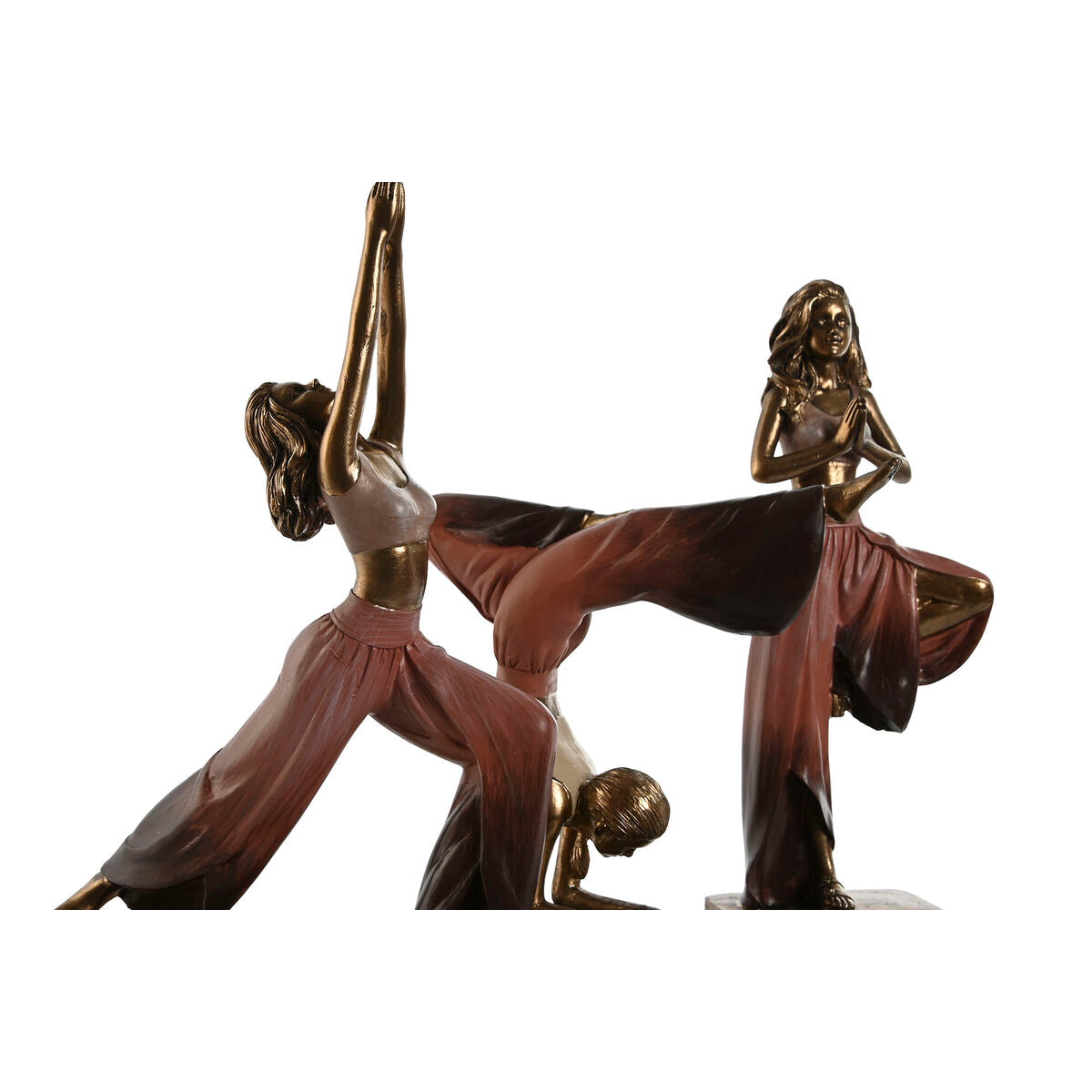 Figurine Décorative Home ESPRIT Rose Doré Yoga Scandi 19 x 6 x 26 cm (3 Unités)