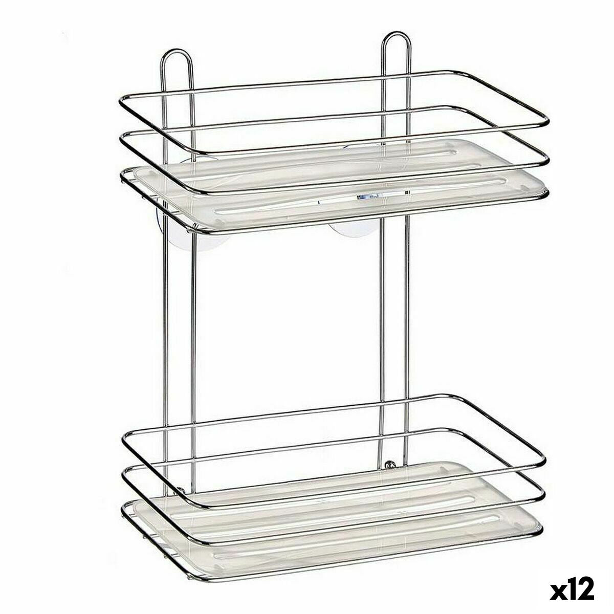 Etagère de salle de bains Argenté Transparent Plastique Acier chromé (26 x 30,2 x 11,5 cm) (12 Unités)