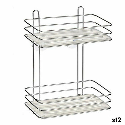 Etagère de salle de bains Argenté Transparent Plastique Acier chromé (26 x 30,2 x 11,5 cm) (12 Unités)