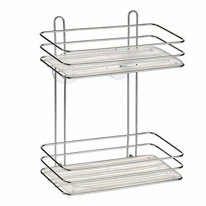 Etagère de salle de bains Argenté Transparent Plastique Acier chromé (26 x 30,2 x 11,5 cm) (12 Unités)