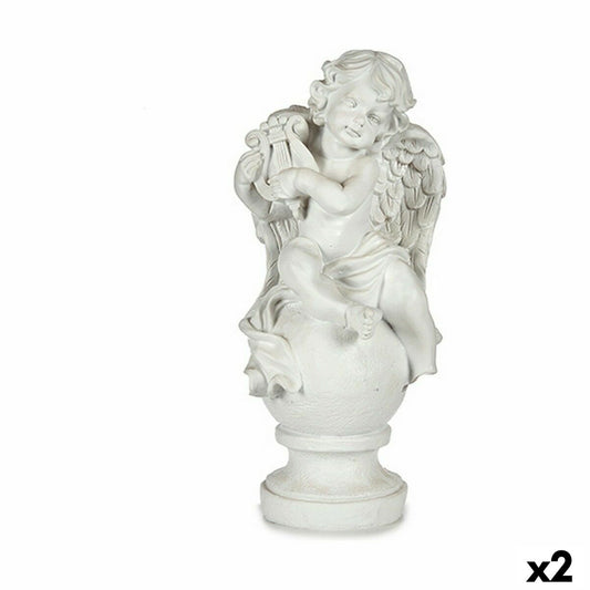 Figurine Décorative Ange Blanc 22 x 22 x 48 cm (2 Unités)