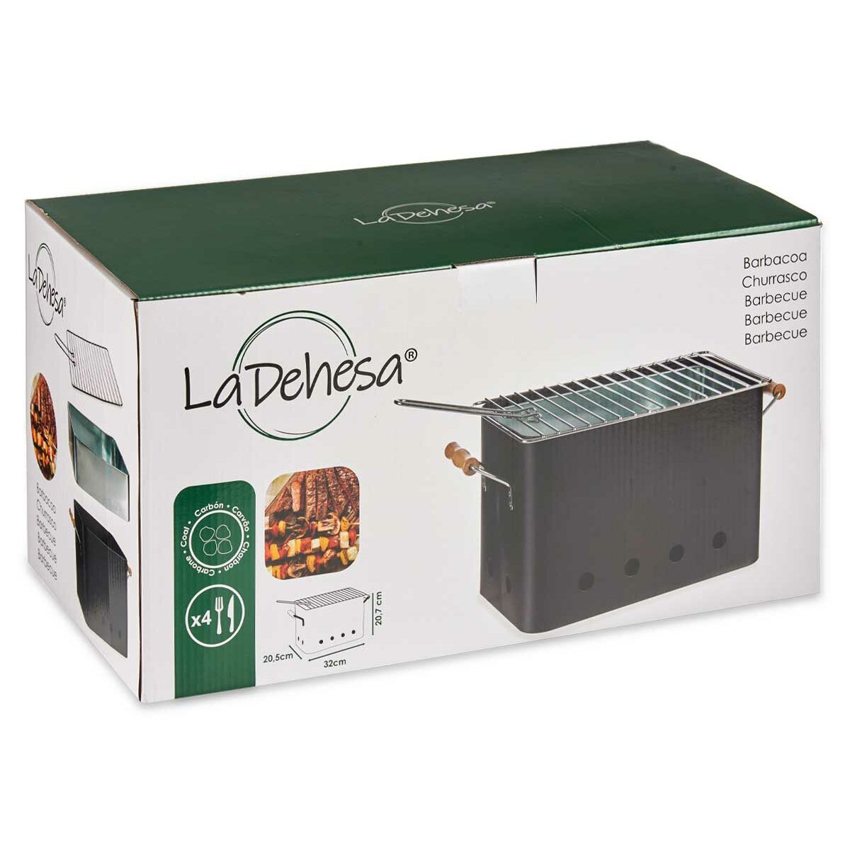 Barbecue Portable Fer 22 x 24,5 x 44 cm (4 Unités)