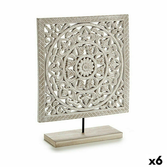 Figurine Décorative Mandala Blanc 7 x 35,5 x 30 cm (6 Unités)