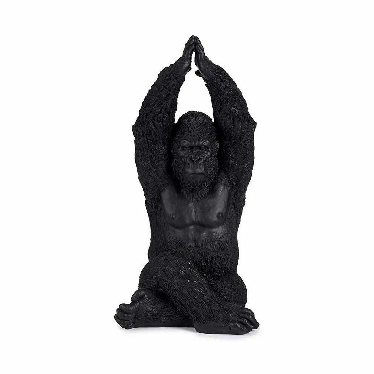 Figurine Décorative Gorille Yoga Noir 18 x 36,5 x 19,5 cm (4 Unités)