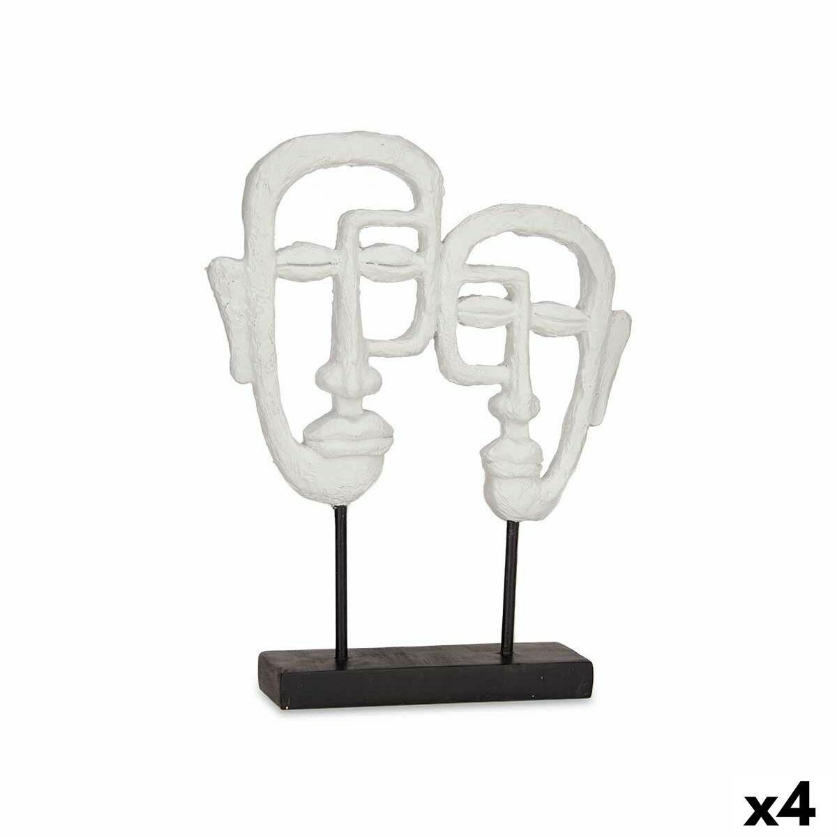 Figurine Décorative Visage Blanc 27 x 32,5 x 10,5 cm (4 Unités)