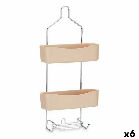 Rangement de douche 28 x 60 x 14 cm Beige Métal Plastique (6 Unités)