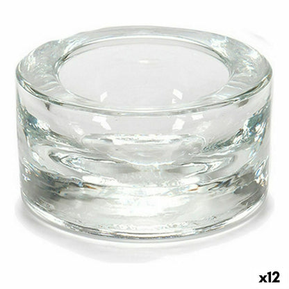 Bougeoir Transparent verre 7 x 3,5 x 7 cm (12 Unités)