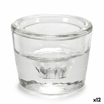 Bougeoir Transparent verre 6 x 4,3 x 6 cm (12 Unités)