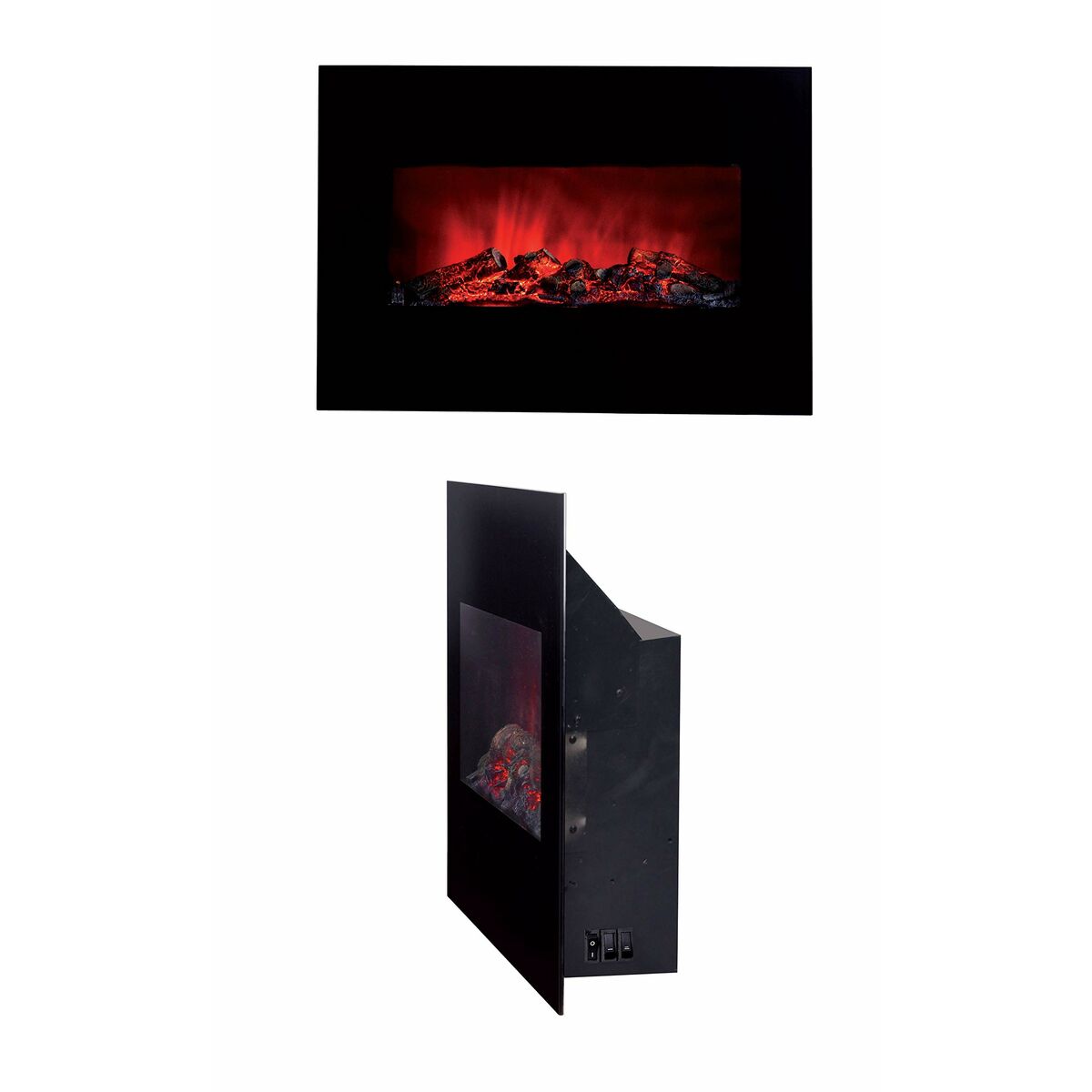 Cheminée murale électrique décorative Classic Fire Memphis Noir 1800 W