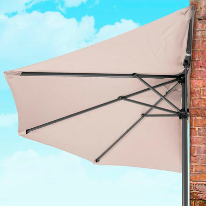 Parasol 240 x 125 x 250 cm Taupe Aluminium