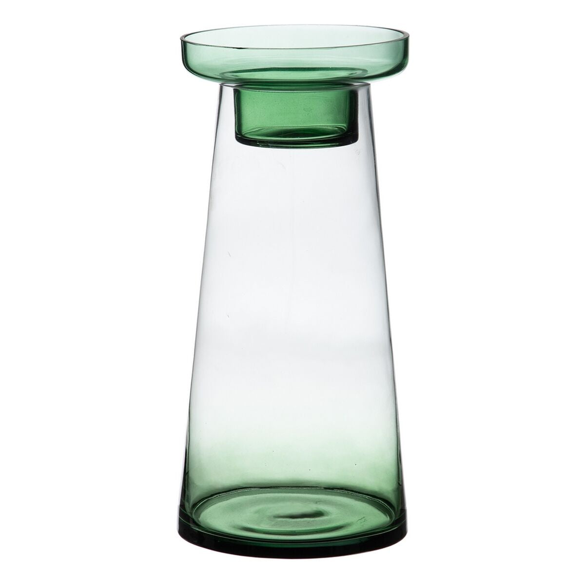 Bougeoir Vert verre 16,5 x 16,5 x 35 cm