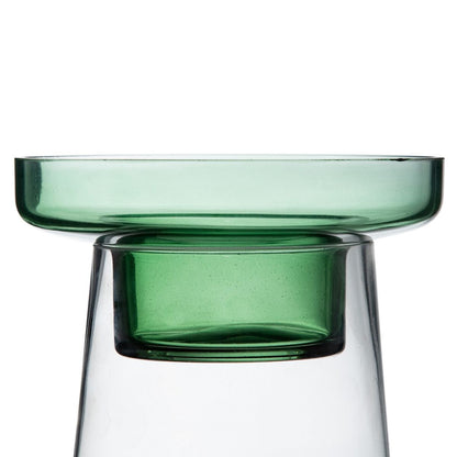 Bougeoir Vert verre 16,5 x 16,5 x 35 cm