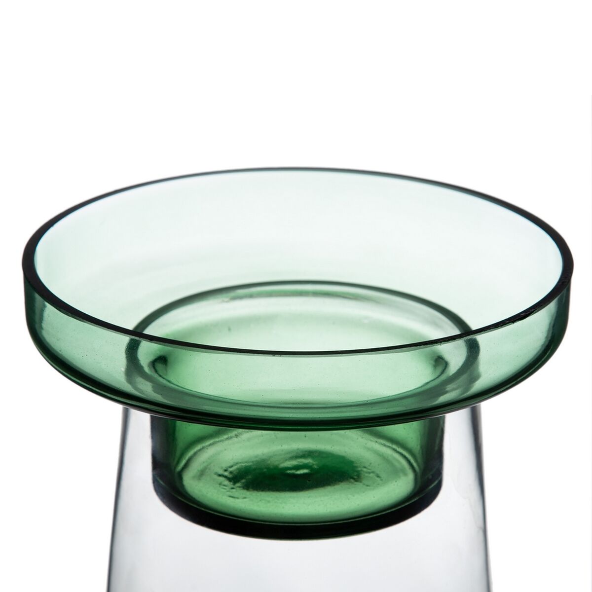 Bougeoir Vert verre 16,5 x 16,5 x 35 cm