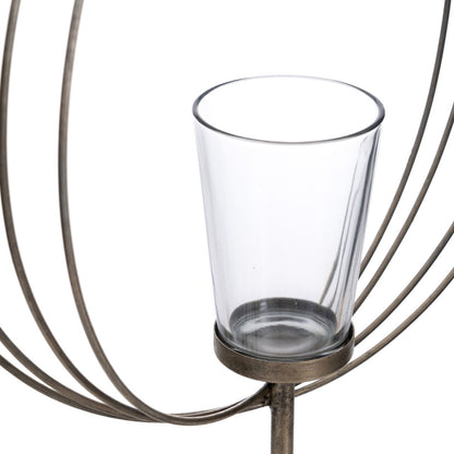 Bougeoir 32,5 x 14,3 x 49,5 cm Verre Métal Argent