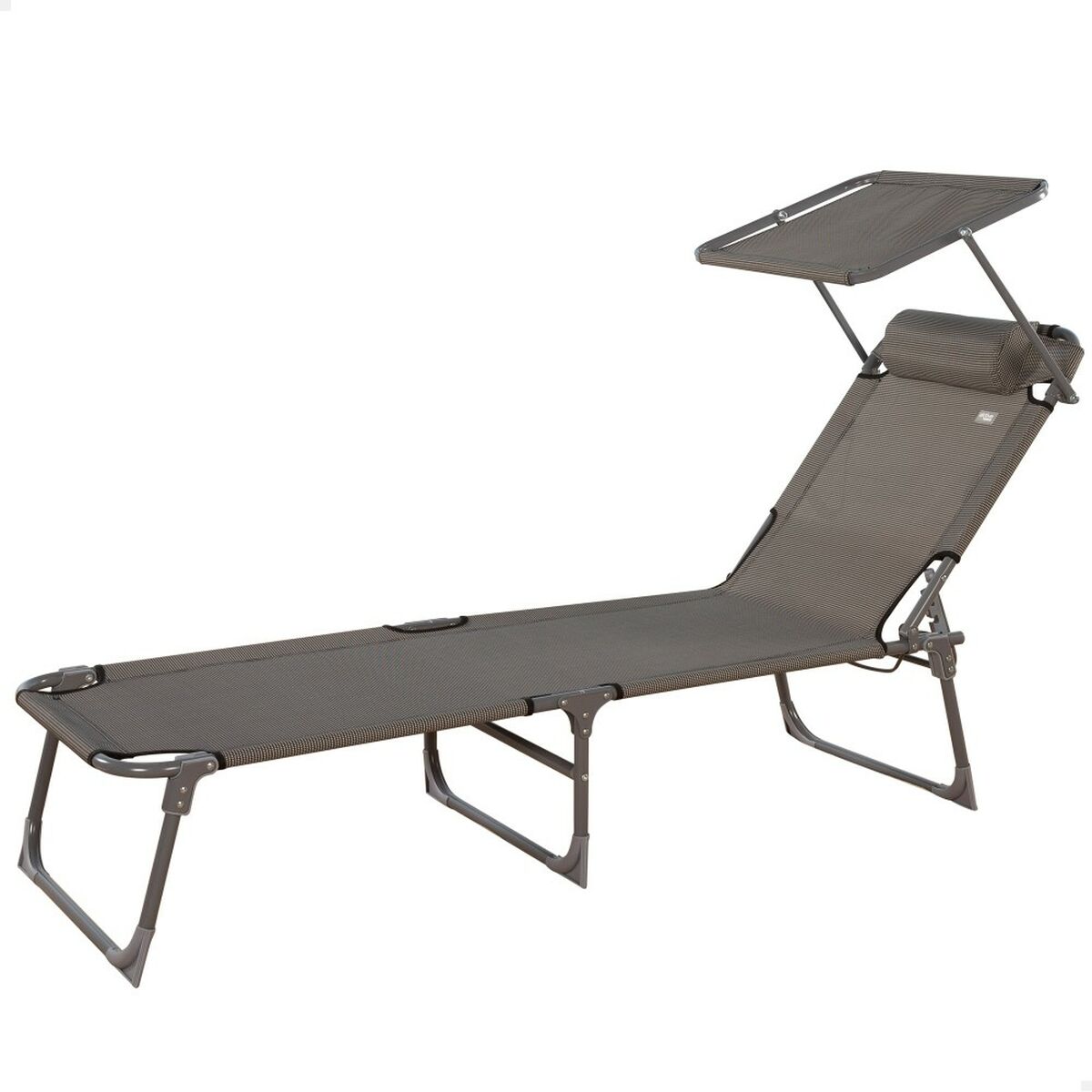 Chaise longue Aktive Pliable Parasol Gris