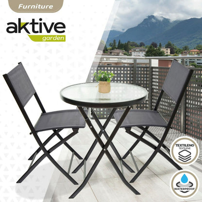 Meubles de jardin Aktive Table Chaise x 2, 3 Pièces