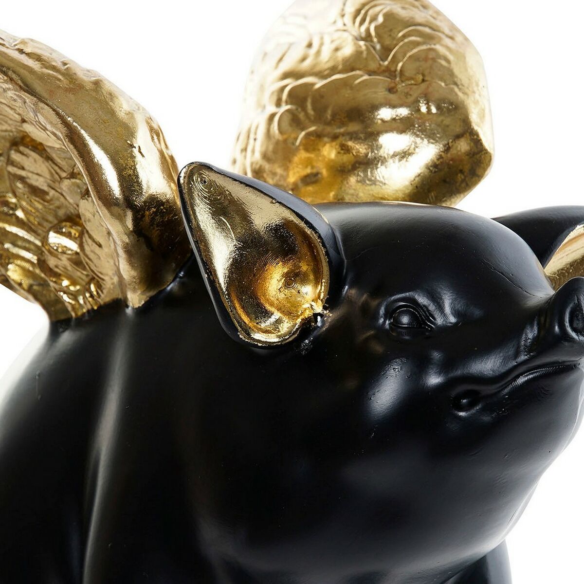 Figurine Décorative DKD Home Decor 26 x 17 x 22,5 cm Argenté Noir Doré Cochon (3 Unités)