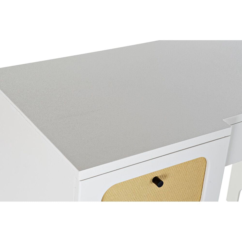 Bureau DKD Home Decor Sapin Blanc Rotin (140 x 50 x 76 cm)