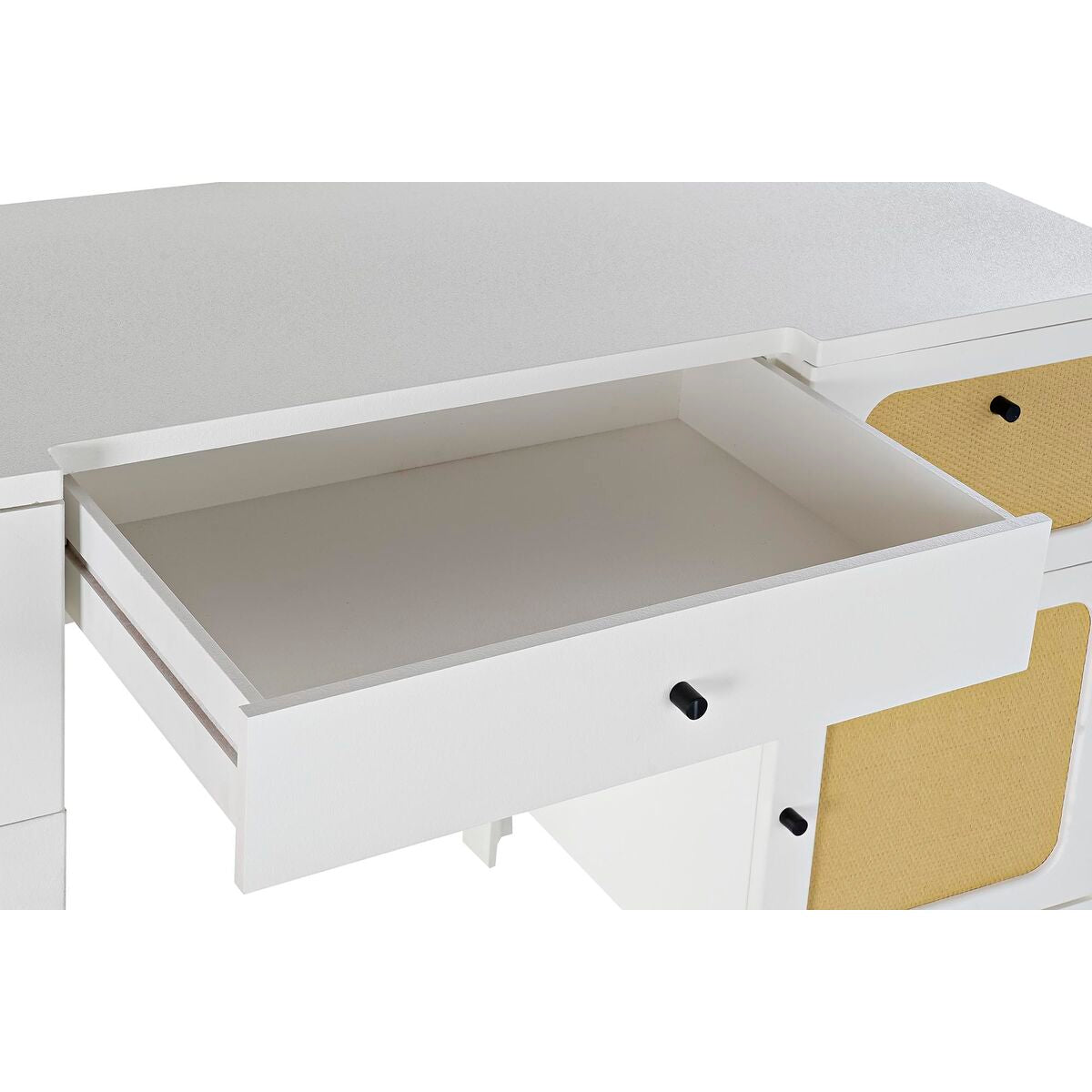 Bureau DKD Home Decor Sapin Blanc Rotin (140 x 50 x 76 cm)