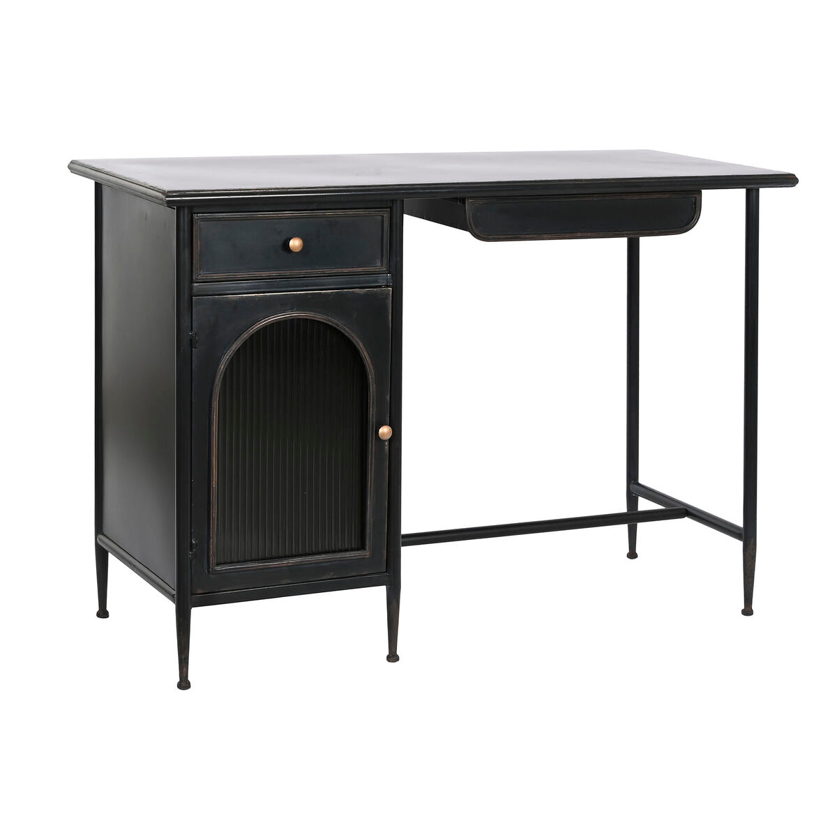 Bureau DKD Home Decor Noir Métal Verre 120 x 50 x 80 cm