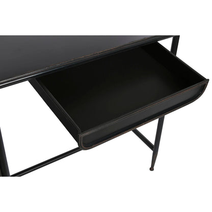 Bureau DKD Home Decor Noir Métal Verre 120 x 50 x 80 cm