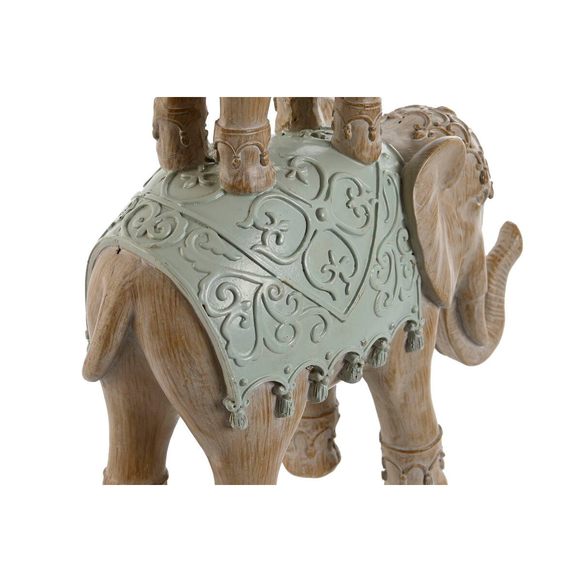 Figurine Décorative Home ESPRIT Blanc Eléphant Colonial 24,5 x 9,5 x 35 cm