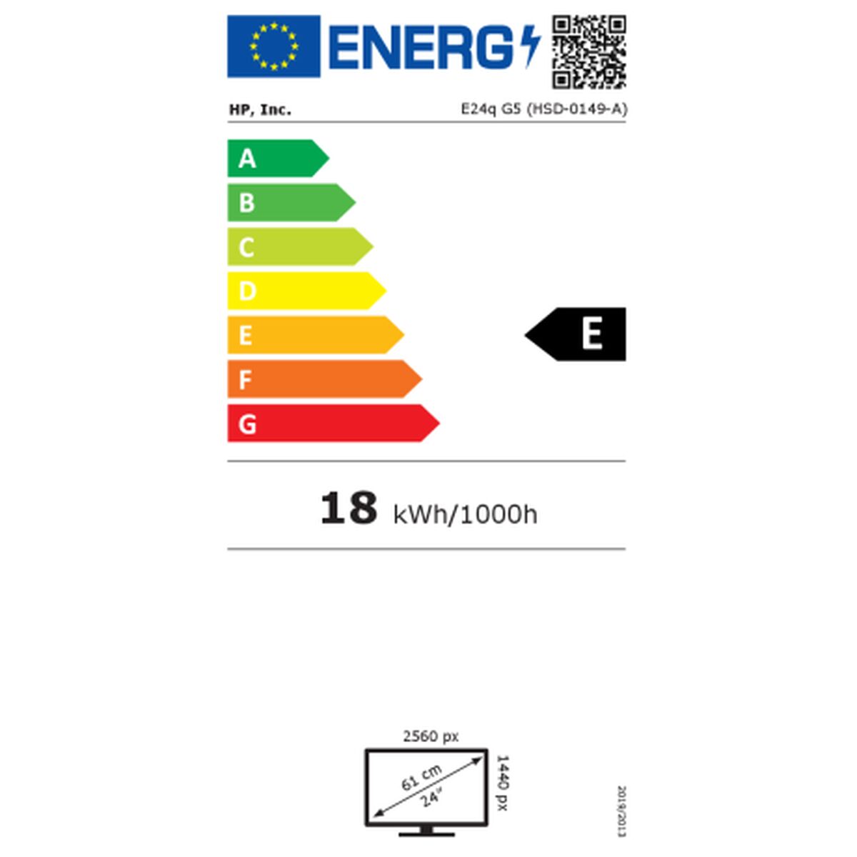 Écran HP E27q G5 27" IPS LCD Flicker free 75 Hz