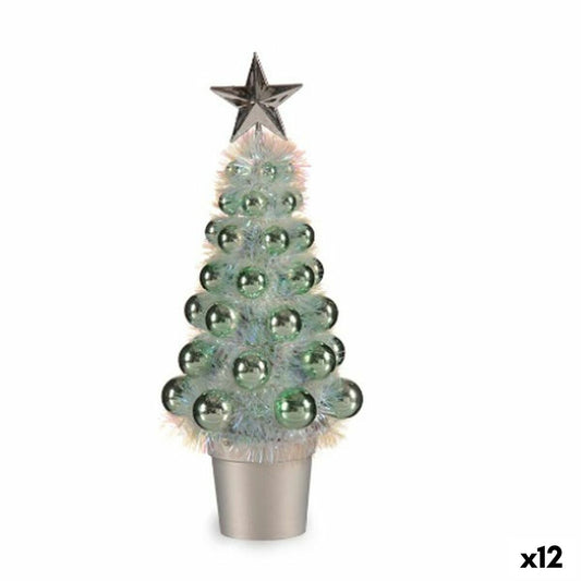 Figurine Décorative Sapin de Noël Vert polypropylène Plastique 12,2 x 30 x 12,2 cm (12 Unités)