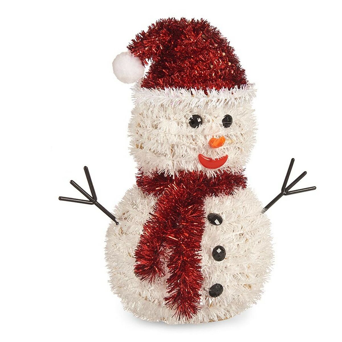 Figurine Décorative Bonhomme de Neige guirlande Blanc Rouge polypropylène PET 24 x 26 x 14 cm (9 Unités)