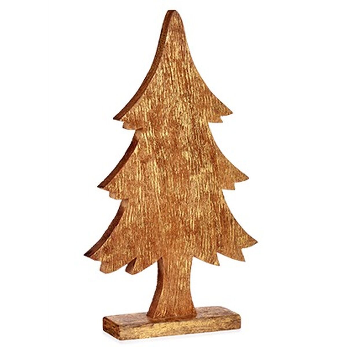 Figurine Décorative Sapin de Noël Doré Bois 5,1 x 49,5 x 25,5 cm (6 Unités)