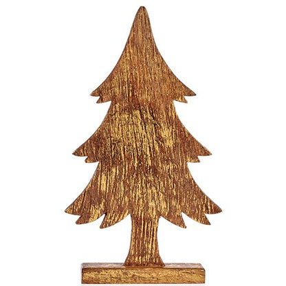 Figurine Décorative Sapin de Noël Doré Bois 5 x 39 x 22 cm (6 Unités)