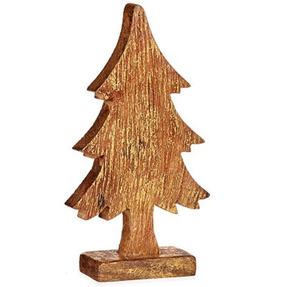 Figurine Décorative Sapin de Noël Doré Bois 5 x 31 x 15,5 cm (6 Unités)