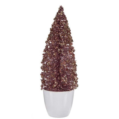 Figurine Décorative Sapin de Noël Rose Doré Plastique 9 x 28 x 9 cm (6 Unités)