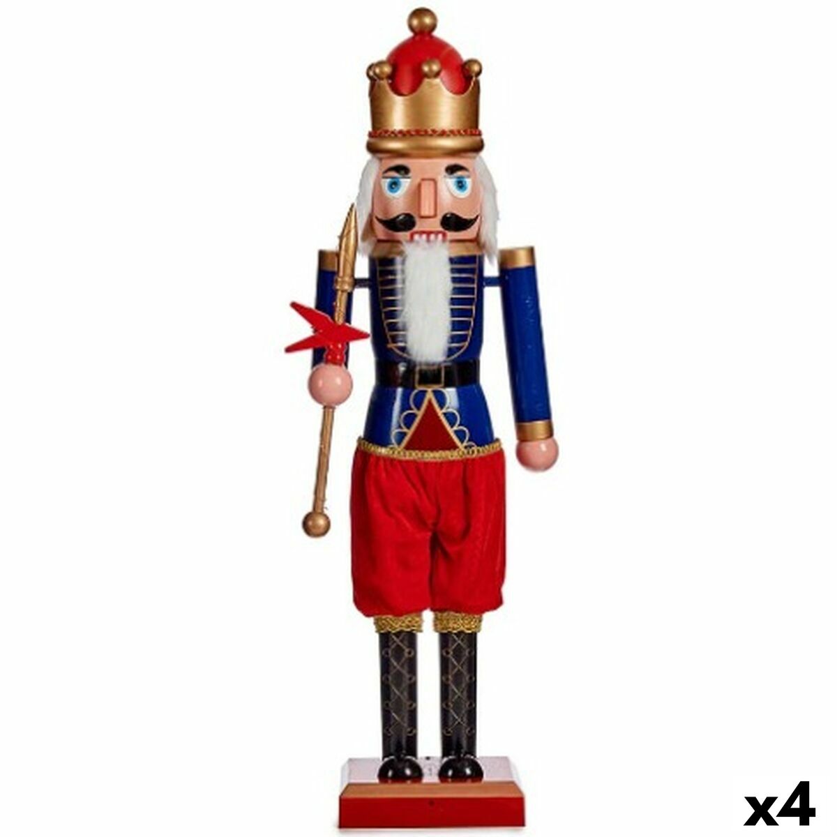 Figurine Décorative Casse-Noisette Bleu Rouge Plastique 16,5 x 60 x 13,5 cm (4 Unités)