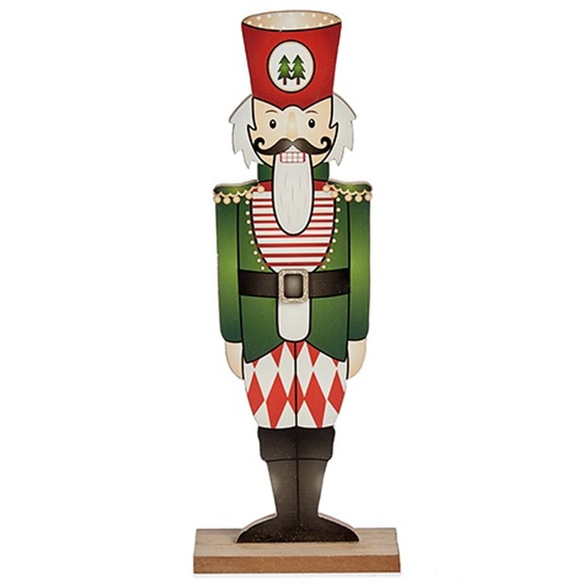 Figurine Décorative Casse-Noisette Noir Rouge Vert Bois 8 x 40 x 15 cm (12 Unités)