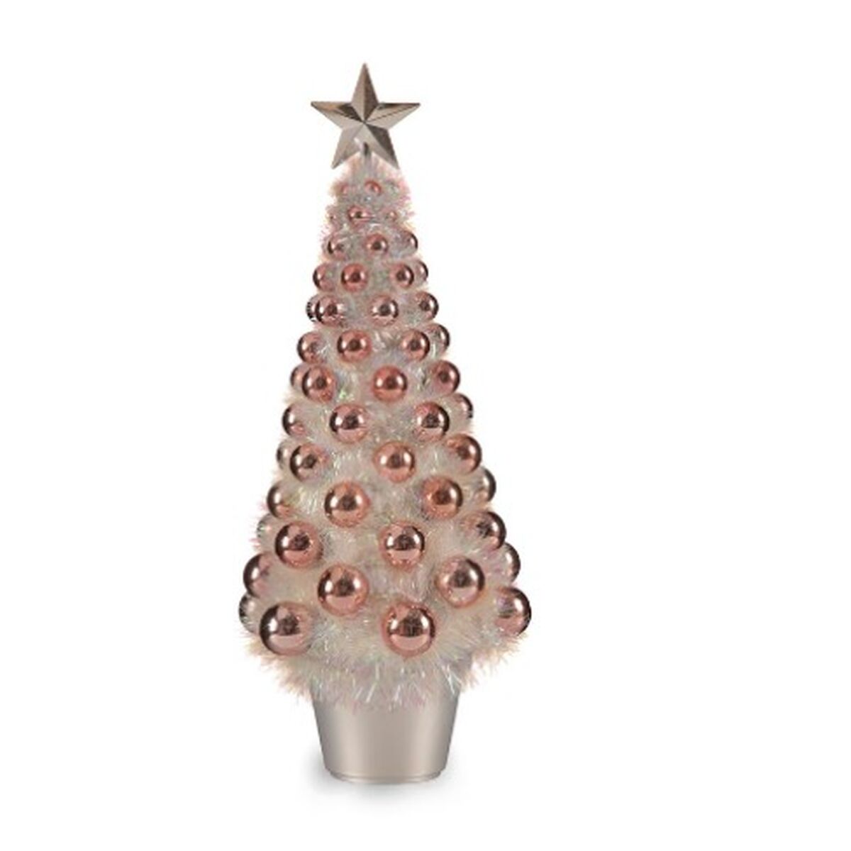 Figurine Décorative Sapin de Noël Rose polypropylène PET 21,5 x 51 x 21,5 cm (12 Unités)