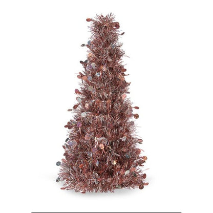 Figurine Décorative Sapin de Noël guirlande Blanc Rose polypropylène PET 18 x 31 x 18 cm (48 Unités)