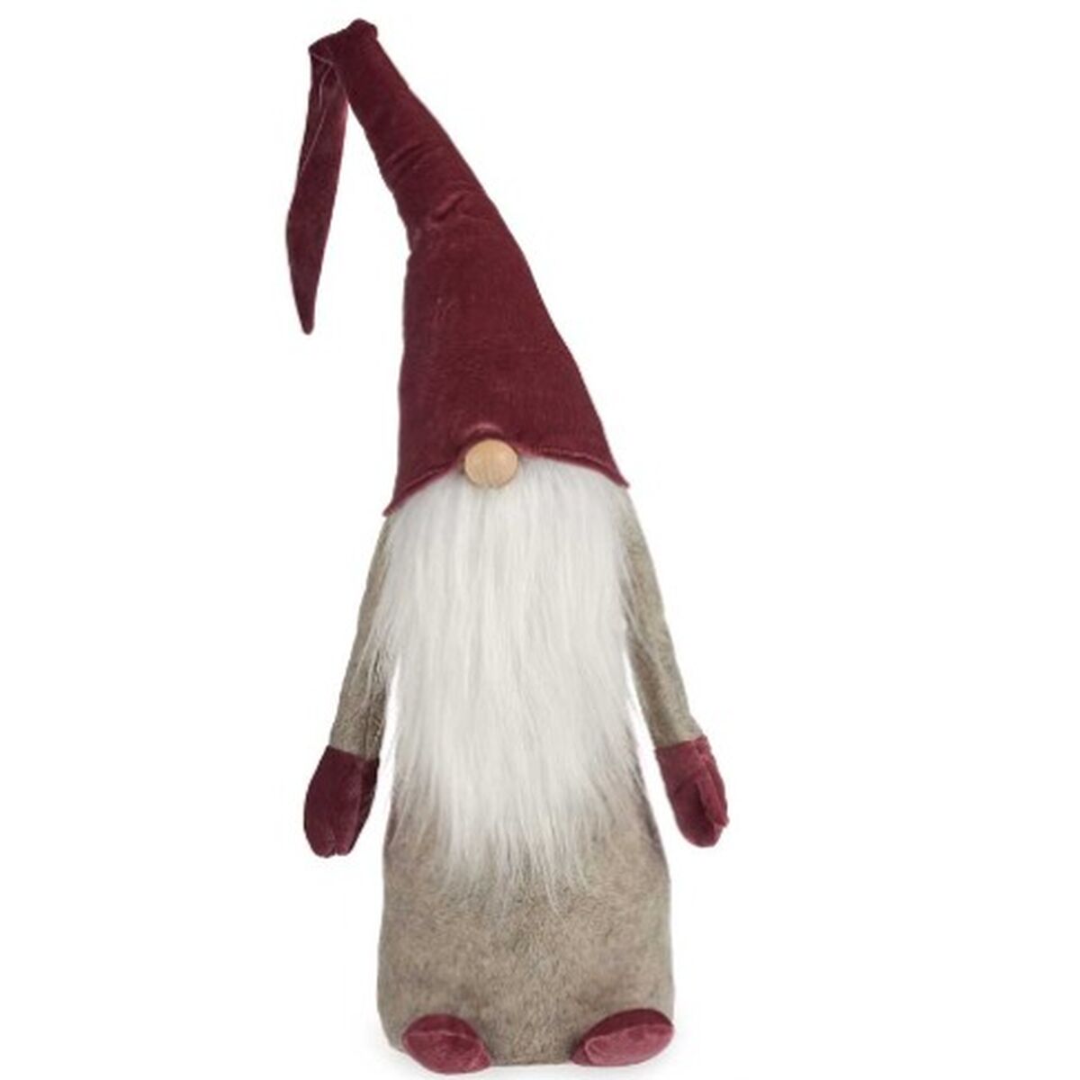 Figurine Décorative Gnome Blanc Gris Rose Polyester Bois Sable 20 x 100 x 25 cm (8 Unités)