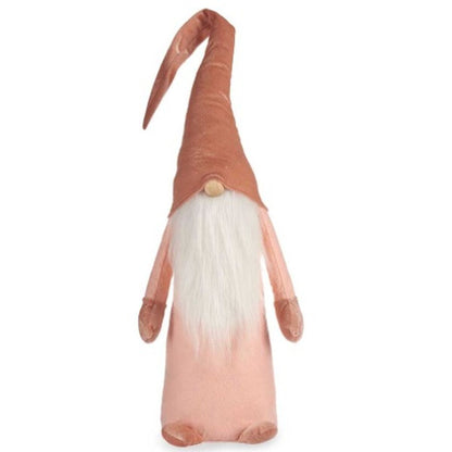 Figurine Décorative Gnome Blanc Rose Polyester Bois Sable 20 x 100 x 25 cm (8 Unités)