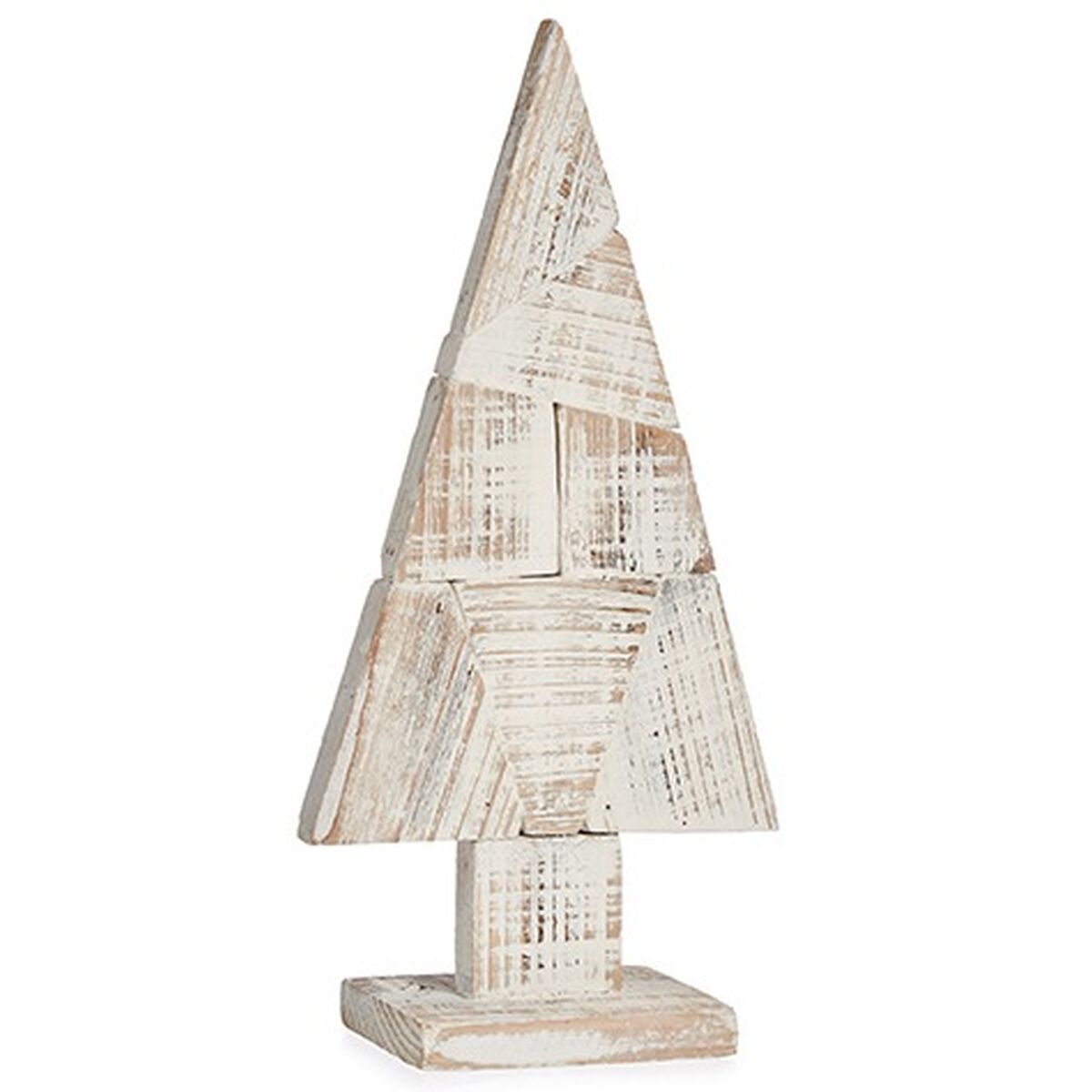 Figurine Décorative Sapin de Noël Blanc Naturel Bois 9 x 41,5 x 20 cm (12 Unités)