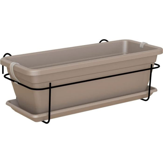 ARTEVASI - Kit balcon Jardinière venezia 50cm taupe 50 x 19,5 x h16,3 cm - 1,16l