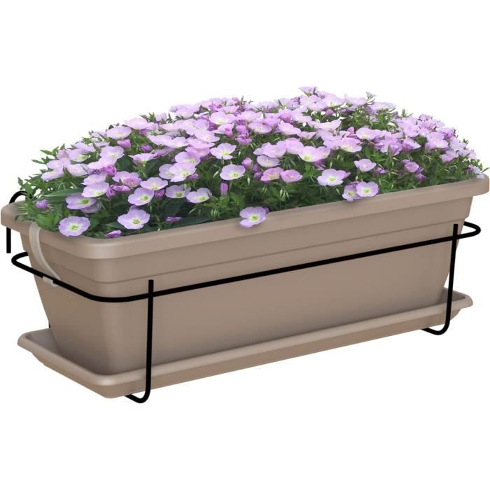 ARTEVASI - Kit balcon Jardinière venezia 50cm taupe 50 x 19,5 x h16,3 cm - 1,16l