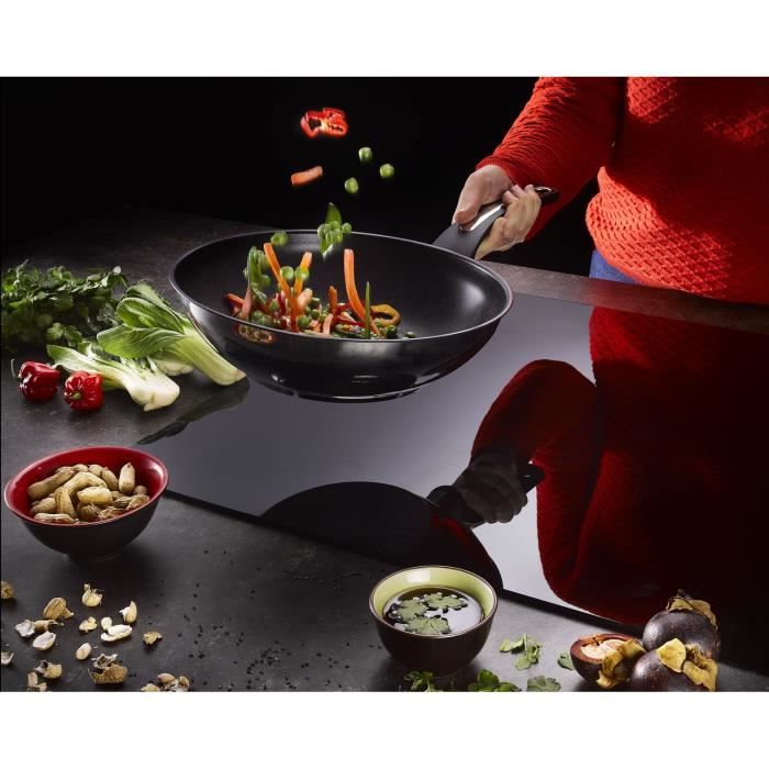 TEFAL E3001904 Emotion poêle wok 28cm, revêtement anti-adhésif, tous feux dont induction