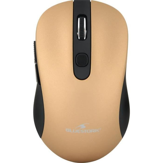 BLUESTORK Souris Sans fil - 2,4 Ghz - 6 boutons - Or métalisé