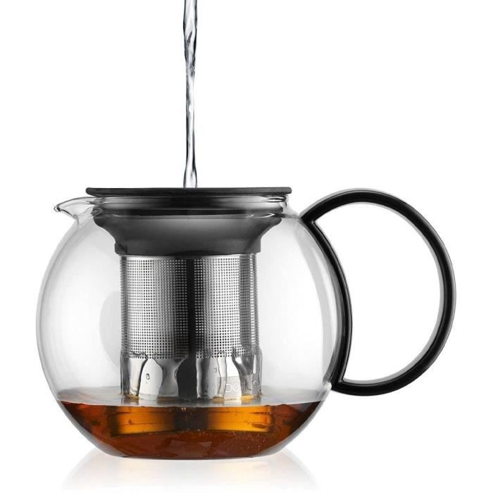 ASSAM - Théiere à piston BODUM , couvercle plastique, filtre en inox, 1.0 l