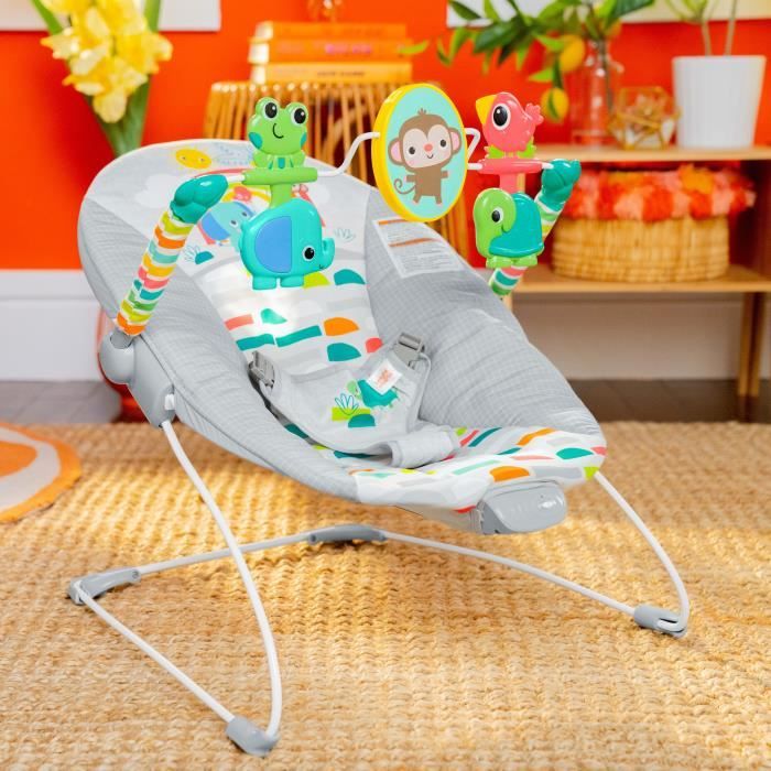 BRIGHT STARTS Transat Playful Paradise, vibrations apaisantes, jouets interactifs, 0-6 mois